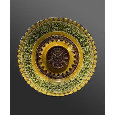 Majolica - Hippolyte Boulenger - Choisy-le-roi, Barbotine Making Clock - Art Nouveau