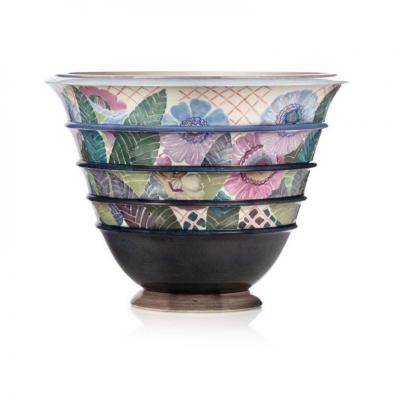 Manufacture De Sèvres, Flared Ceramic Vase On Heel - 30s Art Deco