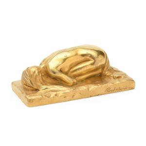 Paul-albert Bartholomé (1848-1928) - "young Woman Crouching"