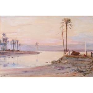 Marcel Blairat (1849-1891) - "fishermen By The River"