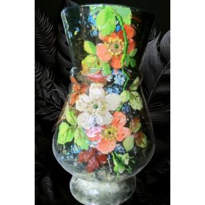 Montigny Sur Loing Impressionist Vase Signed édouard Gilles, Numbered 19th