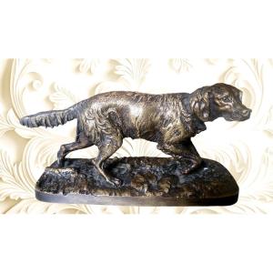 French Spaniel Dog, Bronze (fabio) N 1 Pj Mene - XIXth