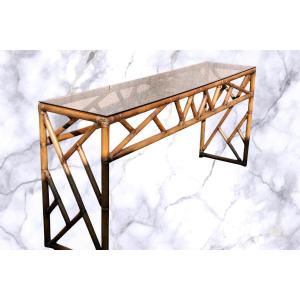 Vintage Bamboo Console From The 20th Century