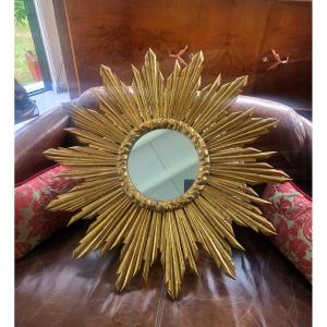 Large 19th Century Gilded Sun Mirror
