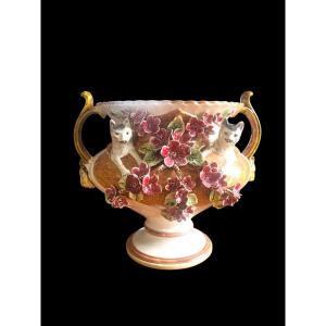 Jardiniere In Fine Earthenware, Neapolitan Majolica, 20th Century