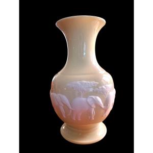 Limoges Porcelain Vase From Raynaud Model Kenya - 20th Century 
