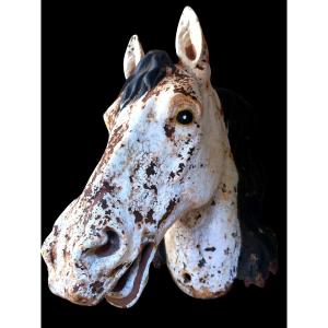 Beautiful Cast Iron Sculpture Of A Horse. 19th Century 
