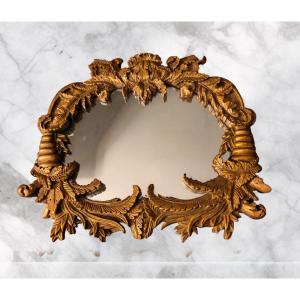 Gilded Wooden Mirror In The Baroque Style, Dating From The 19th Century 