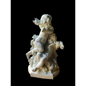 Sculpture Cookie Mat Le Jour La Nuit Signed Itasse 19th Century