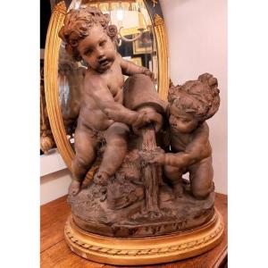 Large Terracotta Sculpture Signed And Dated Boizot, 1773