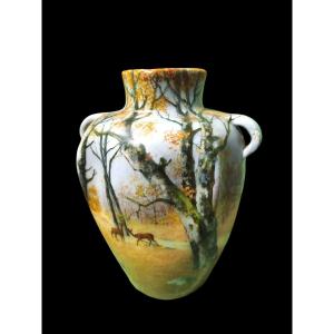 Art Nouveau Massier Vase Signed Delphin Massier-xixth Century