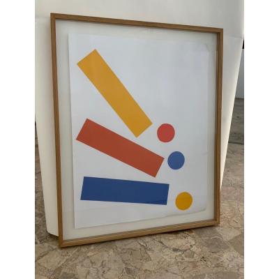 Gouache Et Collage Par Albert Chubac - Années 1980