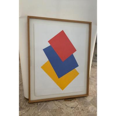 Gouache And Collage By Albert Chubac - 1980s