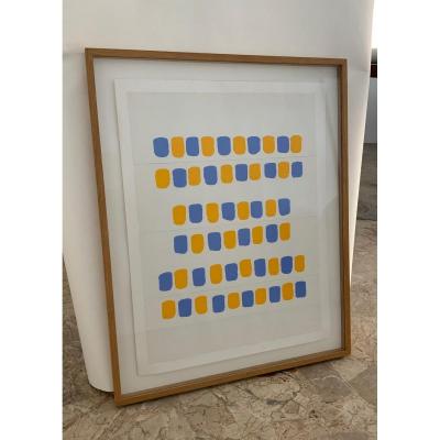 Gouache And Collage By Albert Chubac - 1980s