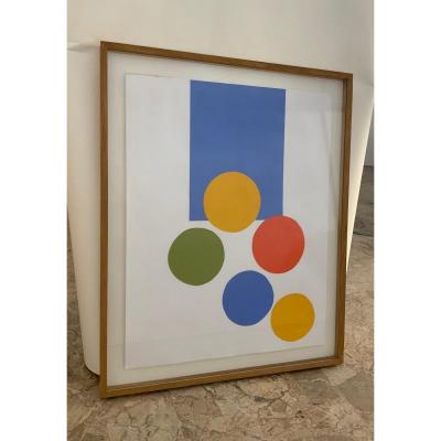 Gouache And Collage By Albert Chubac - 1980s