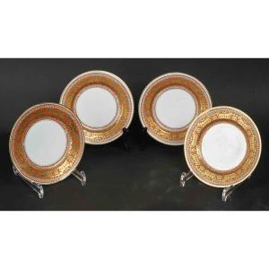 Four Russian Plates "" Kouznetsov 19th Century