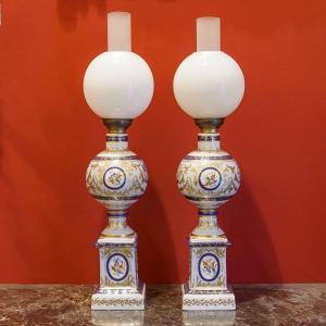 Le Tallec "pair Of Lamps" Baron Jourdan Blue