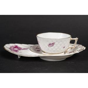 Spreader Limoges: Jean Pouyat In Purple Camaieu 1880
