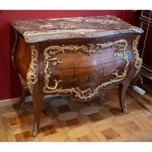 Louis XV Style Chest Of Drawers With Chinese Decoration, 19th Century