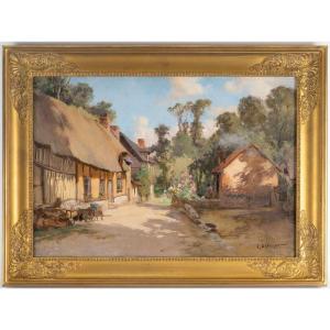 The Farm "emile-charles Dameron" 19th Century France