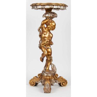 Amour Bolster In Golden And Silver Wood