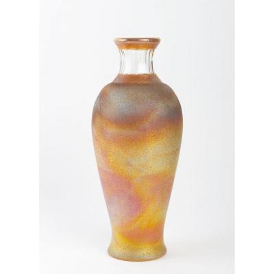Cristaleries Vase By Pantin 1890 "rain 'bow"