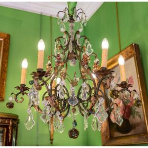 Wrought Iron And Fruit Chandelier (1950)