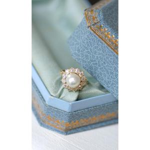Victorian Natural Pearl & Diamond Cluster Ring