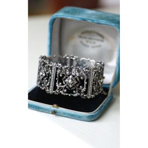 Jules Wiese Victorian Articulated Silver Bracelet