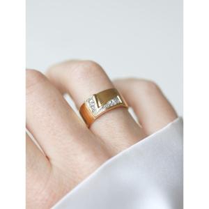 Initial Letter L Diamond Band Ring In Rose Gold And Platinum