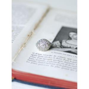 Art Deco Dome Ring With 1.30 Carats Of Diamonds On Platinum
