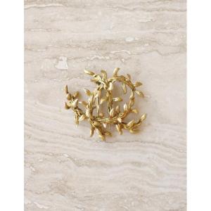 Hermès Foliage Yellow Gold Brooch 1960s