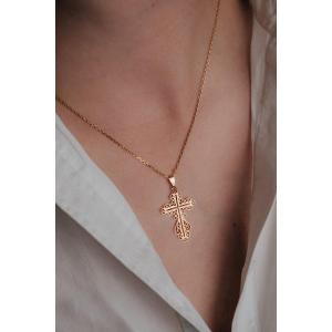 Filigree Cross In Yellow Gold 750/000