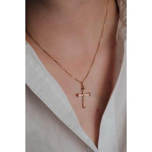Cross In Yellow Gold 750/000 With Knotted Ribbon Motif