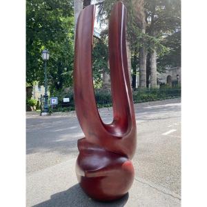 Patrick Lionnet Wood Sculpture Free Form 20th Century Design
