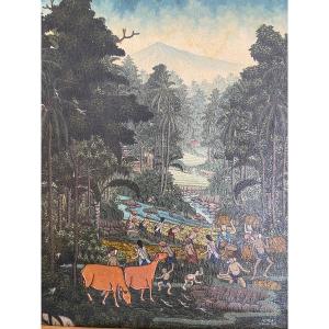 Ida Bagus Rai Nyoman Tengkeng Oil Painting Bali Asia