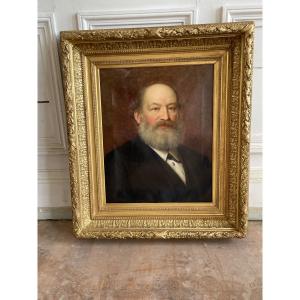 19th Century Portrait Painting In Gilded Frame 