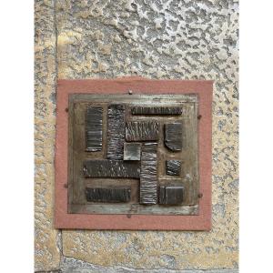 Raw Art Painting, Steel Design, Brutalist Sculpture, Composition 