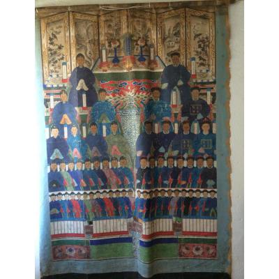 Chinese Dignitaries Roll Emperor Asia China Painting