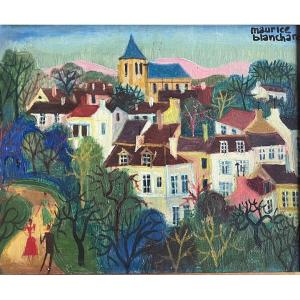 Painting From The Montmartre School In Paris, Naive Painting, Signed Maurice Blanchard, Friend Of Gen Paul