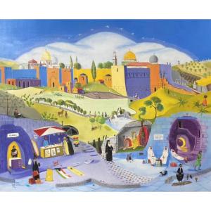 Naive Orientalist Art Painting Jerusalem The City Of Peace Painting By Hann Eimer