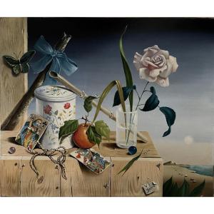 Georges Spiro (1909-1994) - Polish School - "surrealist Still Life" - Oil/canvas- 54x45 Cm