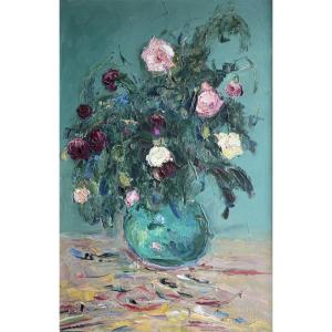 Władimir De Terlikowski (poraj 1873 – Paris 1951) Bouquet Of Roses Oil/canvas Signed 1924 92x60