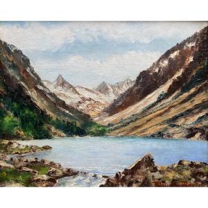 Maurice Martin (1894 -1978) - Vignemale Massif And Gaube Lake - Pyrenees » Panel 19.5 X 24 Cm