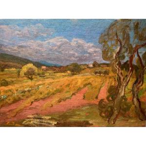 Zygmunt Landau (1898 - 1962) - Polish Painter Landscape Of Provence Oil/canvas Signed 54x73 Cm