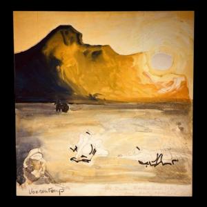 Jan Burssens, Abstract Painting, Mixed Media On Cardboard, Mid-20th Century