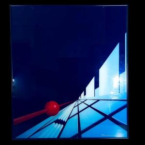 Patrice Placeman "red Ball" Eglomisé Painting Oil Under Plexiglass, 1996