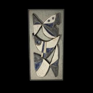 Frans Tuinstra, Abstract/cubist Ceramic Bas-relief Sculpture, 1972