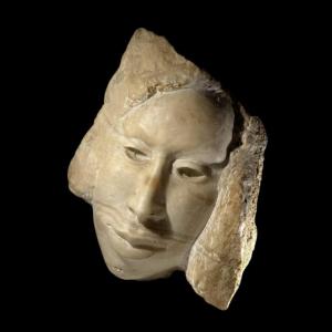 Georg Glaser "woman's Face" Marble Bust/mask Sculpture, Ca 1980