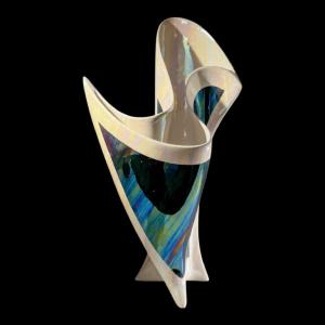 Iridescent Free-form Sculptural Ceramic Vase